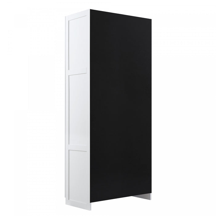 Hopkins Modern 30\" Storage Cabinet in White (4-Shelf) - Set of 2 Armoire