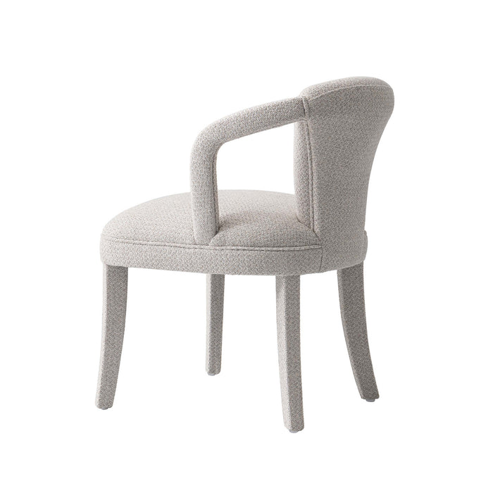 Palmer Mid-Century Modern Upholstered Tweed Armchair in Silver Lining Armoire