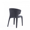 Conrad Mid-Century Modern Upholstered Dining Chair in Black - Set of 4 | Chaise de salle a manger Conrad style milieu du siecle moderne, rembourree, noire – Lot de 4