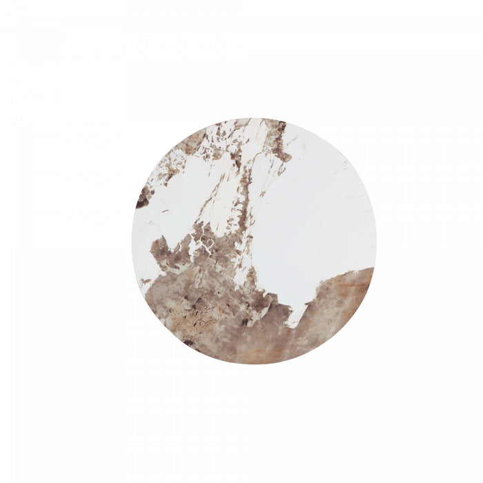 Laurel Modern Glam Sintered Stone Top Coffee Table in Black