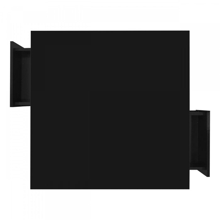 Ava High-Gloss Coffee Table with Storage Drawers and Gold Accents,Black