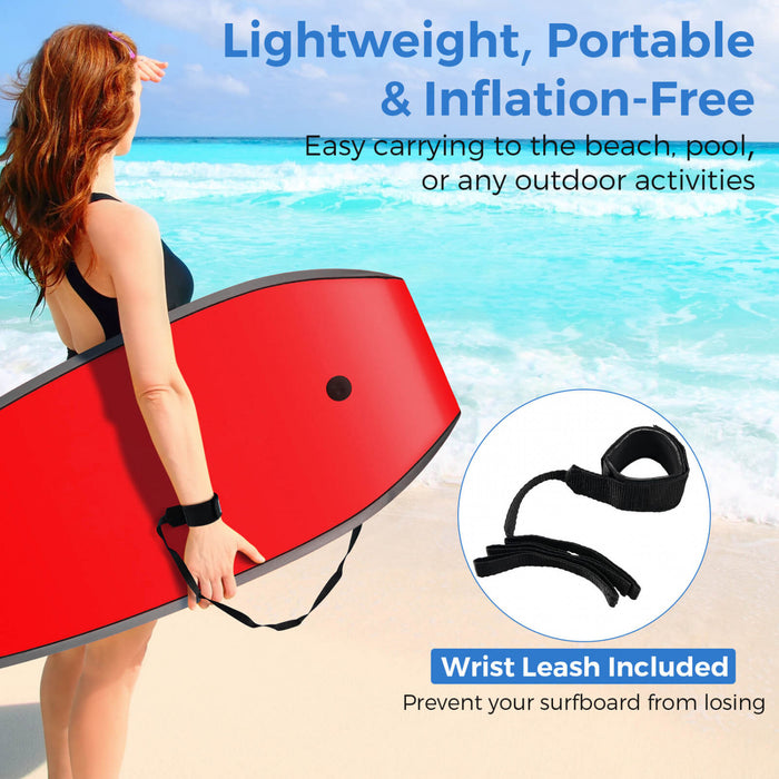 Costway 37\" Lightweight Body Board With Eps Core Xpe Deck Hdpe Bottom Crescent Tail Colorful