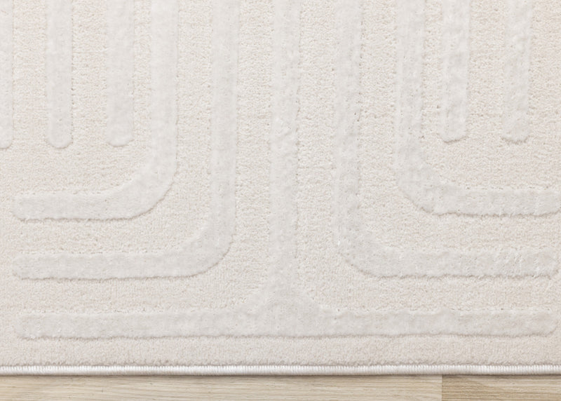 Leonardo Cream Beige Oriental Trellis Pattern Rug, 5'3\" x 7'7\" Indoor Area Rug