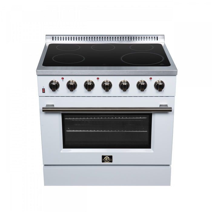 Forno Galiano 36 Inch Freestanding Electric range, 5 radiant burners, 5.36 cu.ft., White - FFSEL6083-36WHT Electric Range