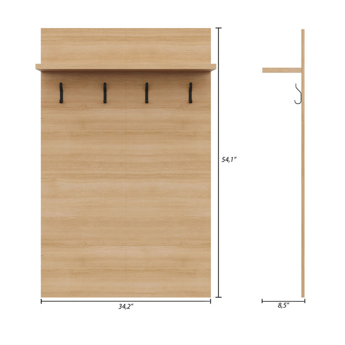 Porto Entryway Wall-Mounted Coat Rack with Shelf