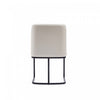 Serena Modern Metal Vegan Leather Dining Chair in Ivory - Set of 2 | Chaise de salle a manger moderne en metal et cuir vegetalien Serena, ivoire - Lot de 2
