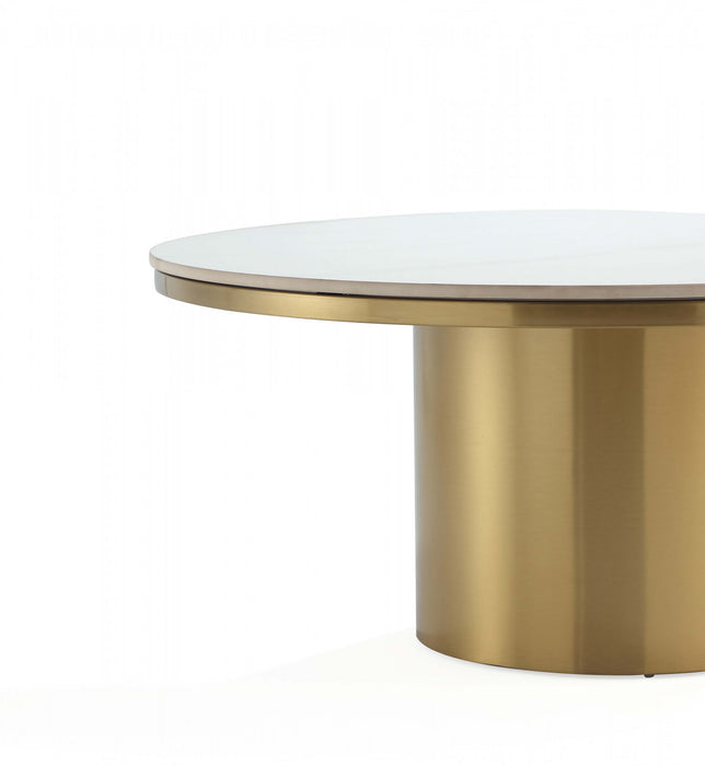 Glenn Modern Glam 2-Piece Coffee Table & End Table Set in Gold Coffee Table Set