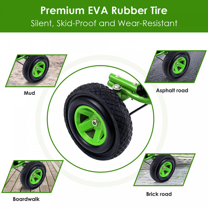 Costway Go Kart 4 Wheel Pedal Powered Kids Ride On Toy W/ Adjustable Seat Green