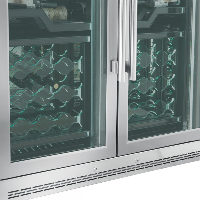 FORNO Abruzzo 48\" Dual Zones Wine Cellar, 102 Bottles, 24 cu. ft Stainless steel, - FWCDR6610-48S