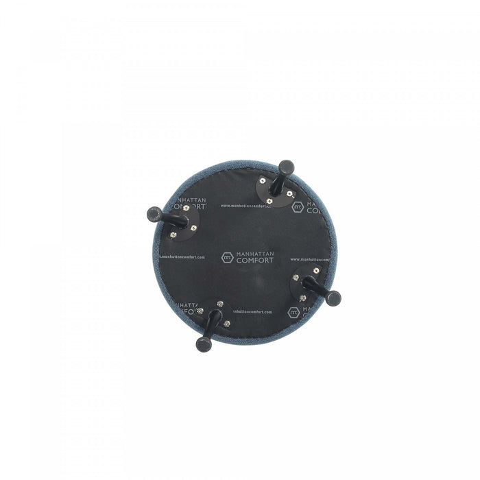 Bailey Mid-Century Modern Upholstered Accent Ottoman in Blue