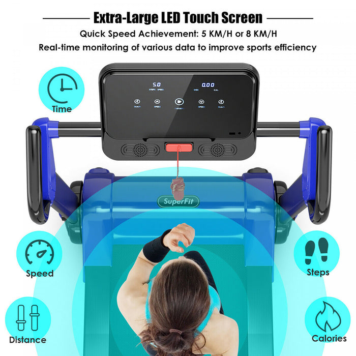 Superfit 2.25hp Folding Electric Motorized Treadmill W/ Speaker