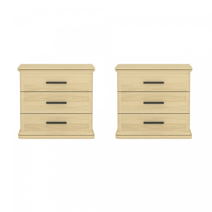 Clifford Traditional Nightstand in Natural Oak (3-Drawer)