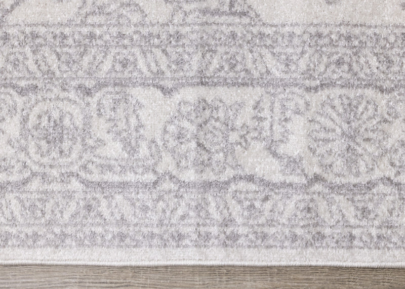 Fallon White Grey Elegant Faded Traditional Rug, 6'7\" x 9'6\" Indoor Area Rug