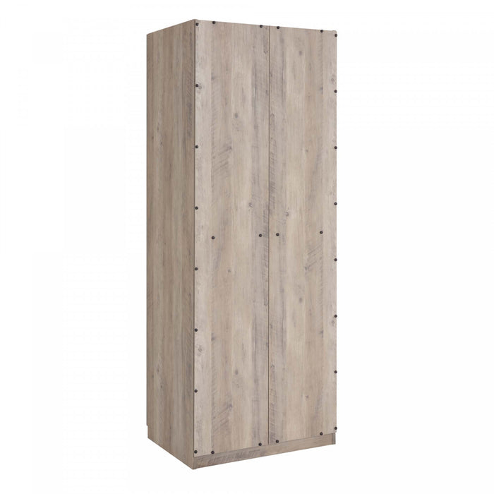Lee Modern 32\" Wardrobe Closet in Rustic Gray - Set of 3 Armoire