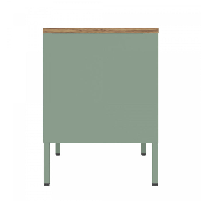 Landen Modern 47\" Metal Storage Cabinet in Sage Green Armoire
