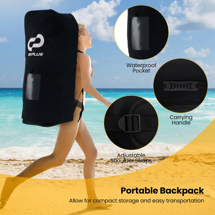 Goplus Large Inflatable Sup Board, Portable Paddle Board With 5d Rings Stand Up Paddle Board For Youth & Adult Orange