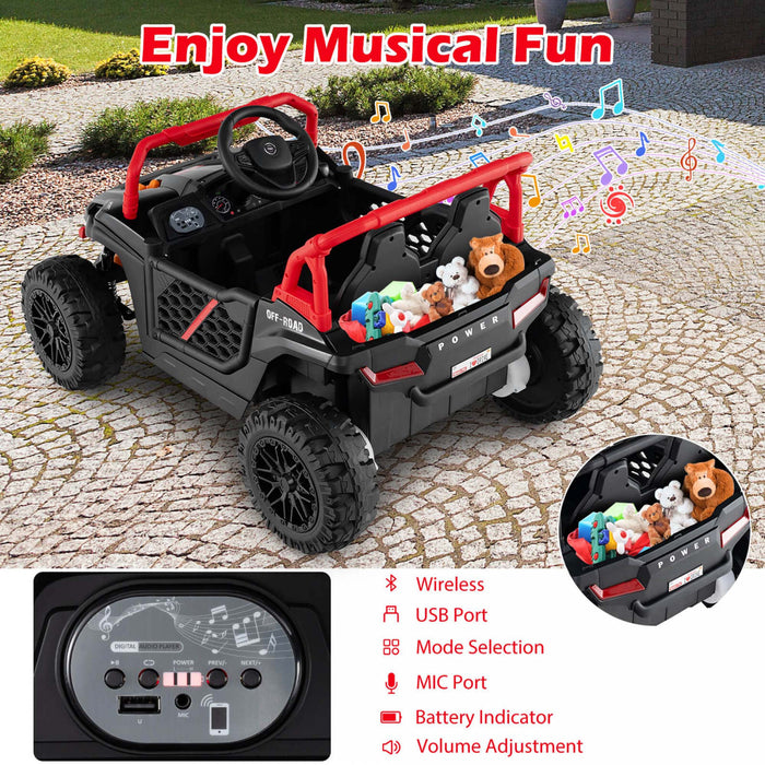 Costway 12v Kids Ride On Truck With Parental Remote 3 Speeds & Reverse Forward Function Red