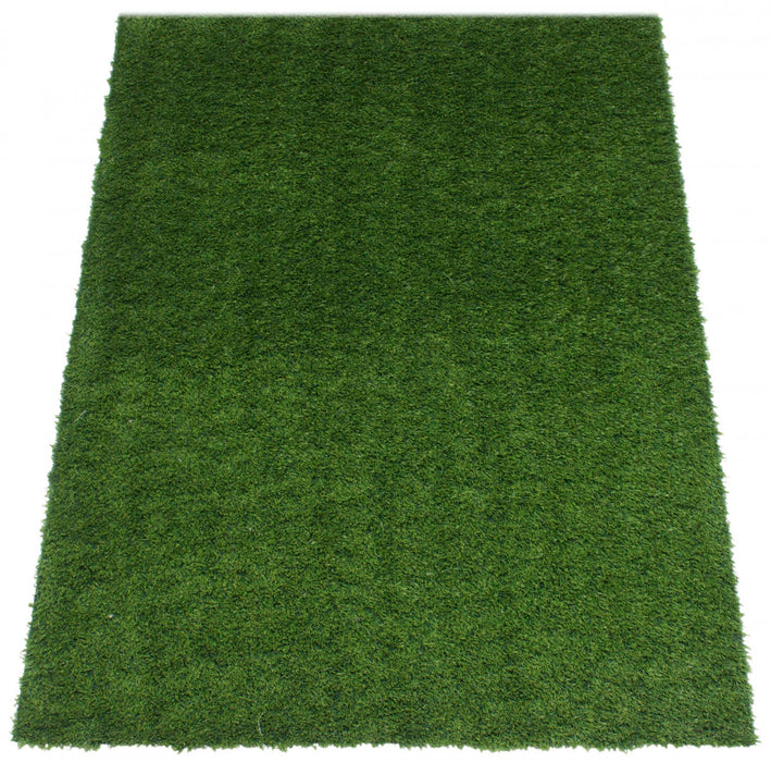 Contemporary 4'0\" x 6'0\" Faux Grass Rug in Green Outdoor Area Rug