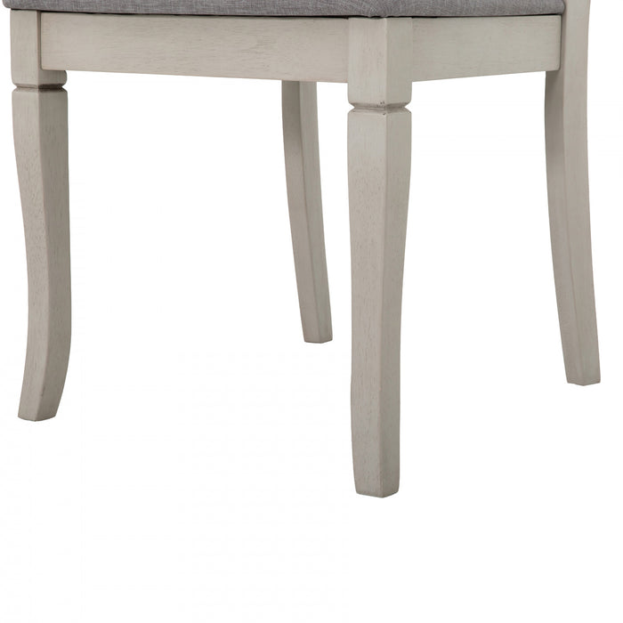 Prescott 5-Piece Round Pedestal Dining Set with Storage Drawer, Grey (Seats 4)