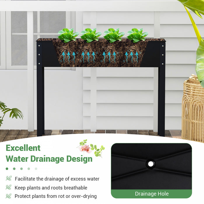 Costway 40\" Raised Garden Bed With Legs Metal Elevated Planter Box Drainage Hole Backyard