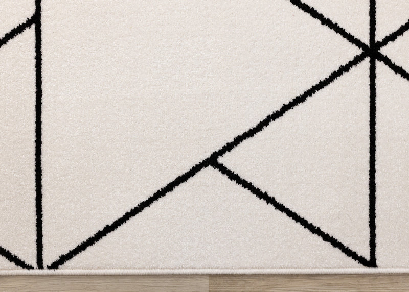 Covington White Black Modern Geometric Trellis Design Rug, 7'10\" x 10'6\" Indoor Area Rug