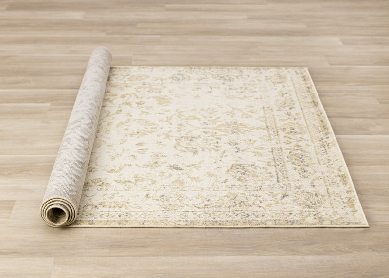 Ellis Subtle Traditional Elegant Beige Cream Area Rug - 7'10\" x 10'6\"