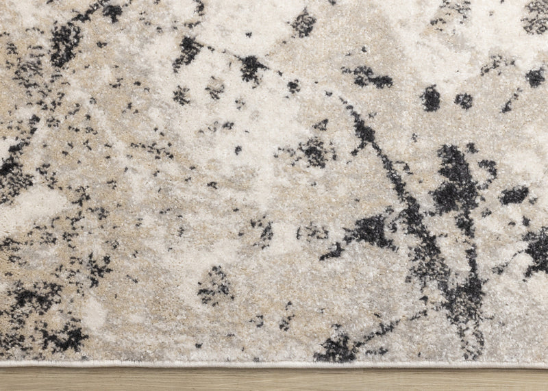 Sophie Grey Beige Black White Paint Splatter Design Rug, 5'3\" x 7'7\" Indoor Area Rug