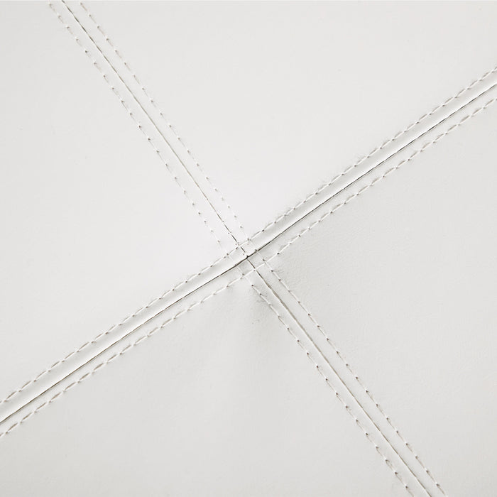 Liam 34.25\" Large Square Faux Leather Ottoman Coffee Table with Storage,Beige