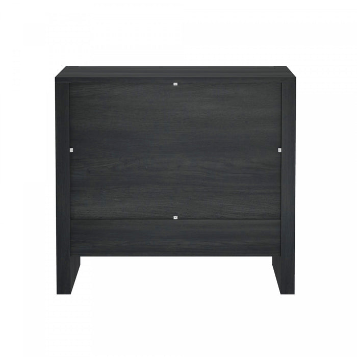 Linda Modern 24\" Nightstand in Charcoal Gray (2-Drawer)