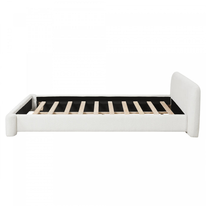 Joyce Comfortable and Stylish Bedroom Upholstered Bed,King Size,White King Bed