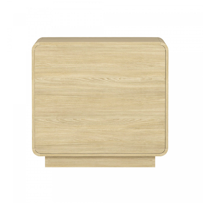 Chrystie Contemporary Modern 26\" Nightstand in Natural (2-Drawer) - Set of 2