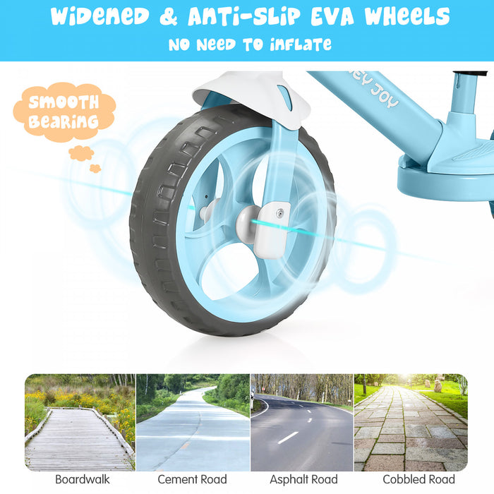 Honey Joy Kids Balance Bike Toddler Training Bicycle W/ Feetrests For 2-5 Years Old Blue