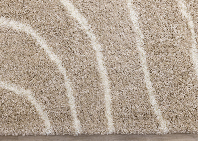 Fairmont Taupe Cream Curved Lines Rug, 5'3\" x 7'7\" Indoor Area Rug