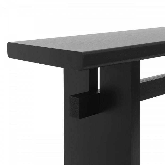 Emma 59.25\" Farmhouse Style Sofa Table for Entryway - Black