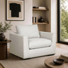 Cleo Contemporary Upholstered Accent Chair in Cream | Fauteuil d’appoint contemporain Cleo en tissu creme