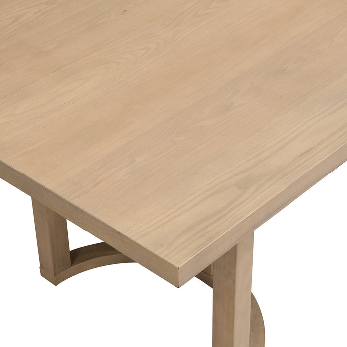 Ethan Dining Table With U-base, Solid Wood and Mdf, 95\"w - Natural