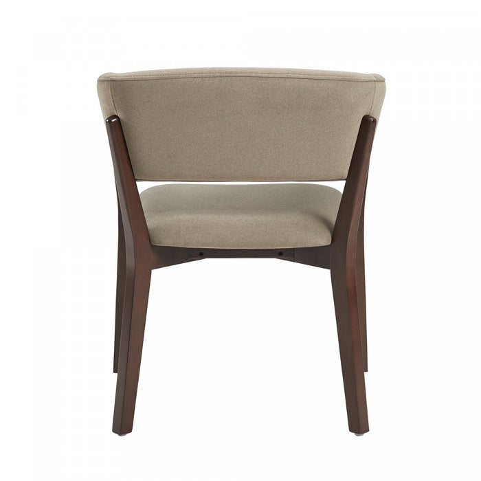 Blake Modern Wood Faux Mohair Armchair in Linen