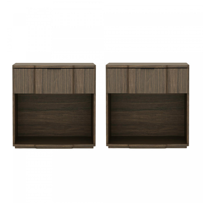 Clive Mid-Century Modern 22\" Nightstand in Walnut (1-Drawer)