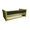 Sophia Tufted Design Upholstered Daybed with Trundle and Comfortable Backrest,Green  | La Sophia Daybed avec design capitonne, revetement en tissu, lit d'appoint avec trundle et dossier confortable, couleur verte
