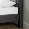 Dachelle Upholstered Platform Bed with Headboard in Dark Grey - Queen Size | Dachelle lit plateforme rembourré avec tête de lit gris foncé - Grand