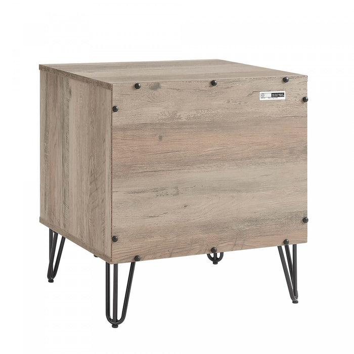 Dumbo Modern 20\" Fluted Nightstand in Rustic Gray (1-Drawer)