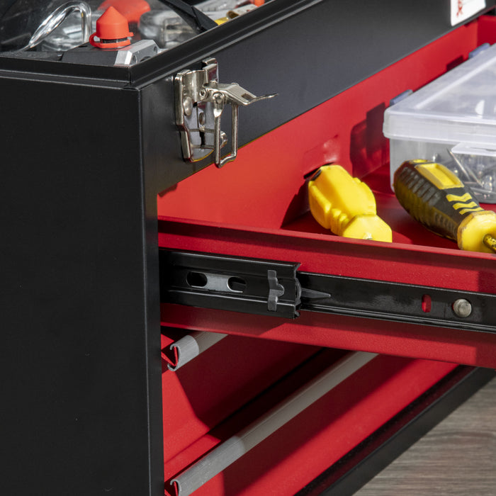 Durhand Metal Tool Box Portable Tool Chest Organizer With Drawers