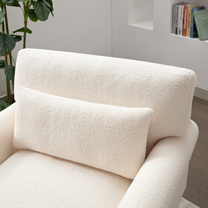 Aurelia Elegant Circular Armrest Chair with Ergonomic Lumbar Support, Beige