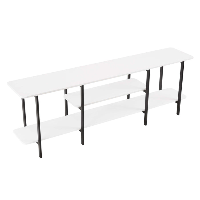 Celine Contemporary Modern 71\" Console Table in White (3-Shelf)