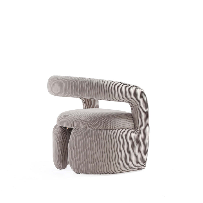 Corvette Mid-Century Modern Velvet Lounge Chair in Dove - Set of 2