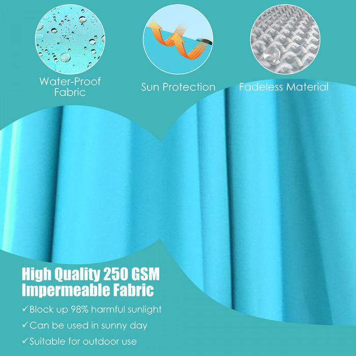 Costway 10'x13' Patio Offset Cantilever Umbrella Aluminum 360° Rotation Tilt Turquoise