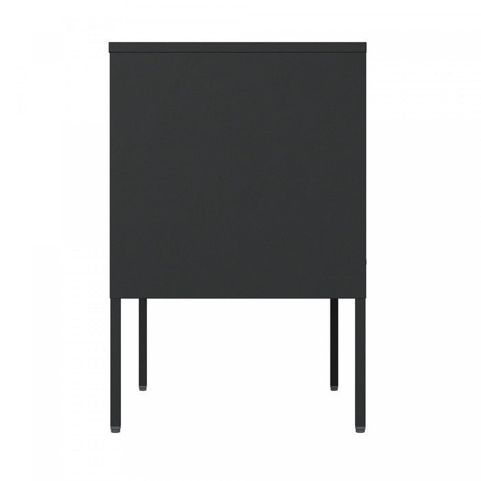 Ava Modern 24\" Metal Accent Cabinet in Black