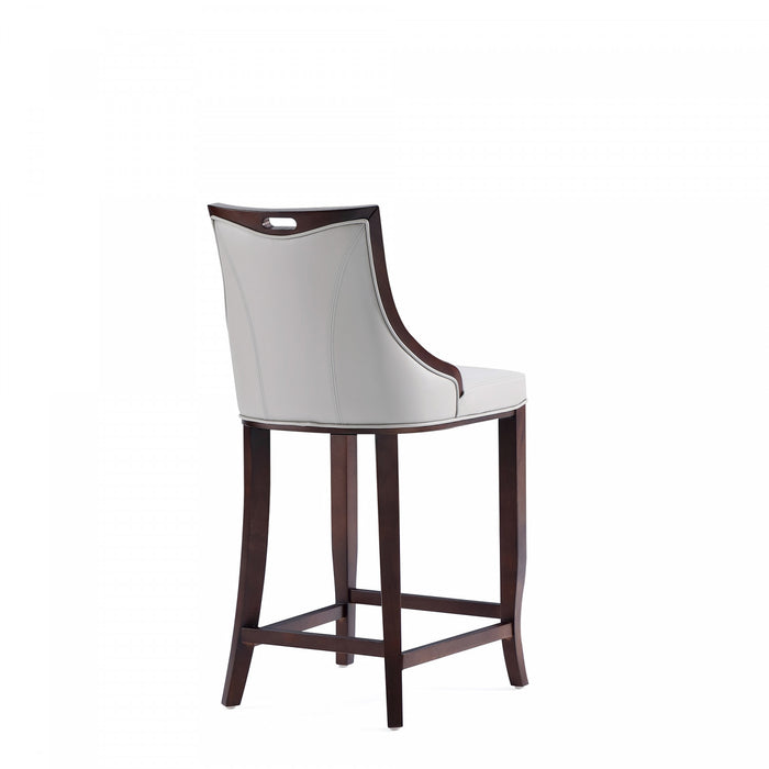 Emperor Traditional Wood Upholstered Barstool in Light Gray - Set of 2