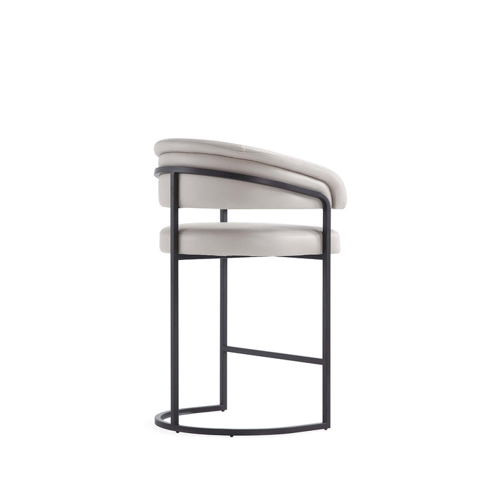 Augusta Modern Metal Upholstered Counter Stool in Light Gray - Set of 2