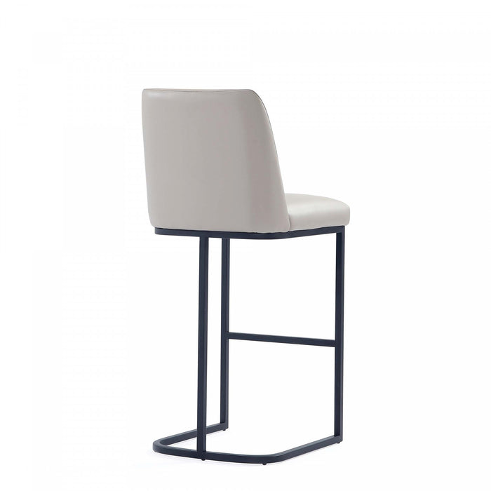Serena Modern Metal Upholstered Barstool in Light Gray - Set of 2 Bar Stool